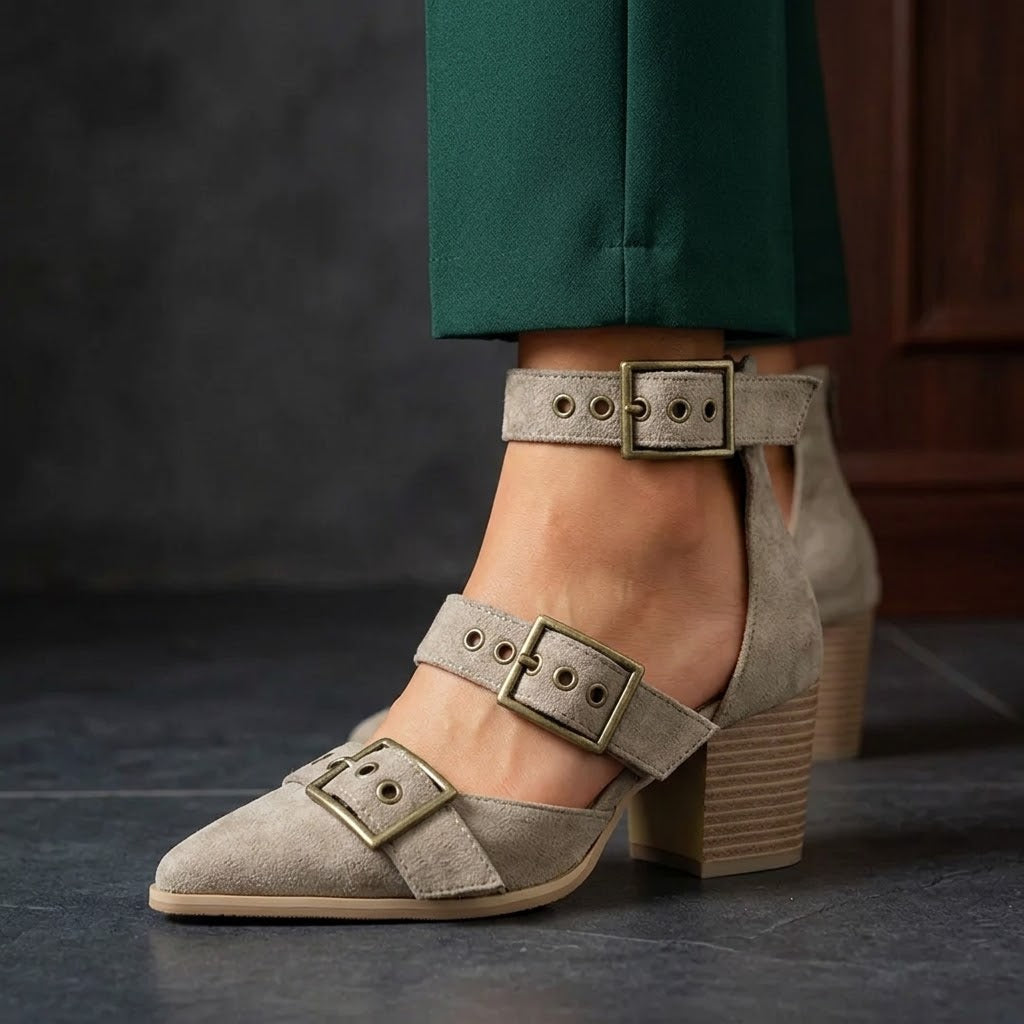 Vivienne Escarpins en Daim à Boucles