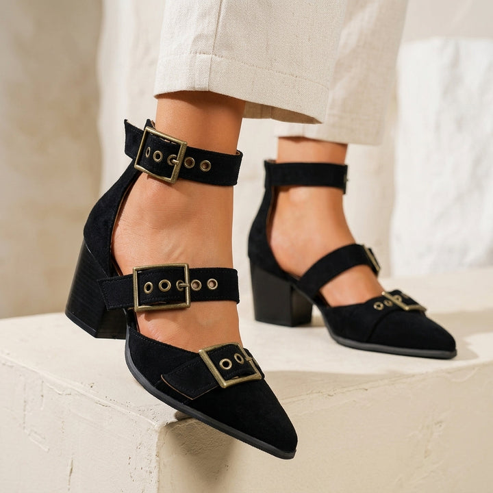 Vivienne Escarpins en Daim à Boucles