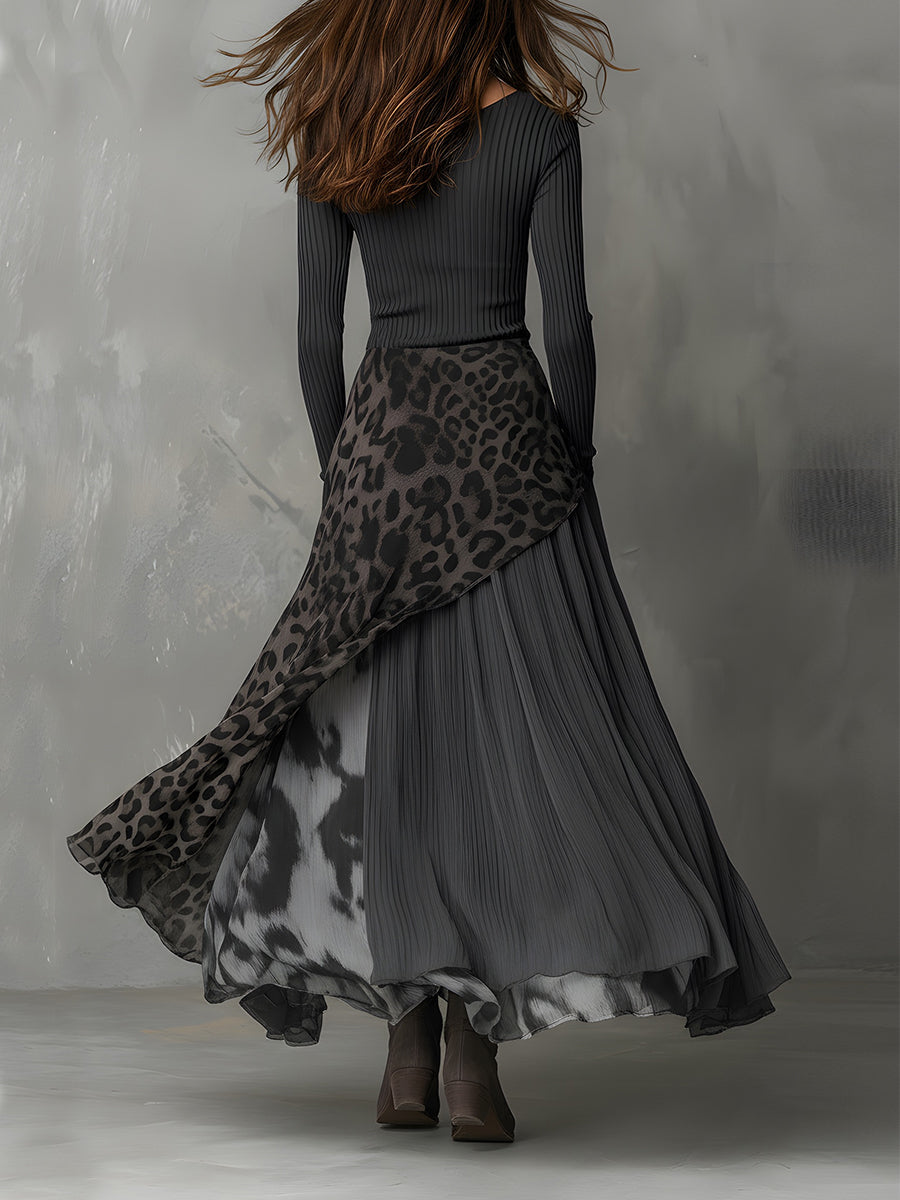 Martina | Robe Longue Style Bohème à Imprimé Léopard • S1