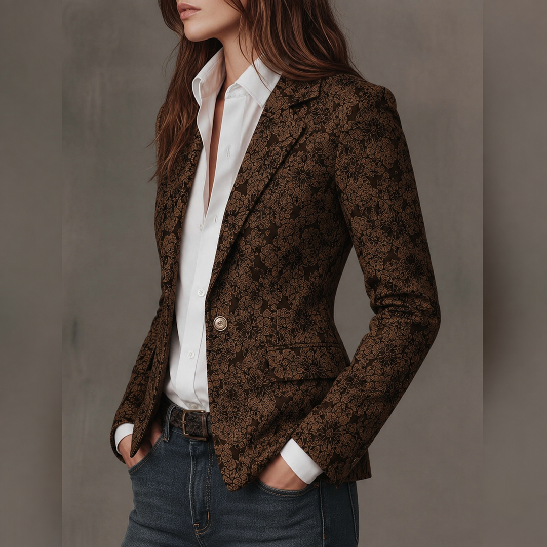Estelle | Blazer Jacquard Cachemire Ajusté