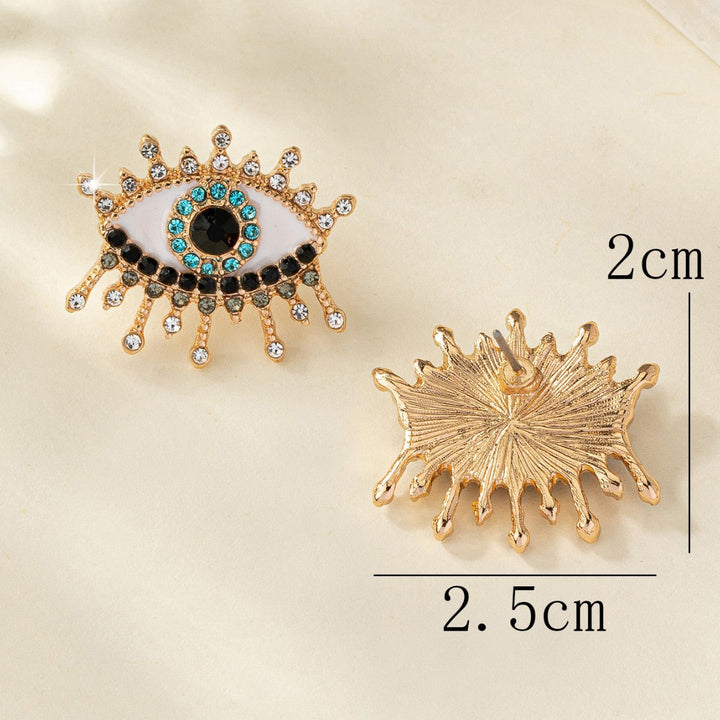 Boucles d'Oreilles Œil Grec en Strass