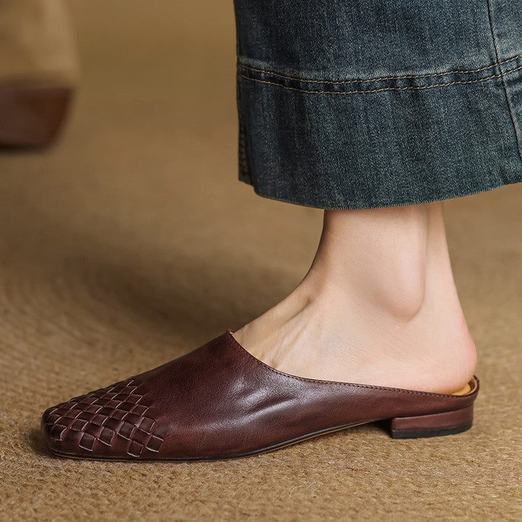 Mila™ Mules en Cuir Véritable
