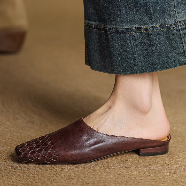Mila™ Mules en Cuir Véritable