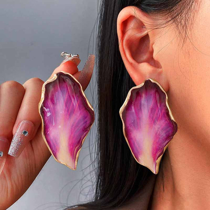 Boucles d'Oreilles Statement Pétale Pendante