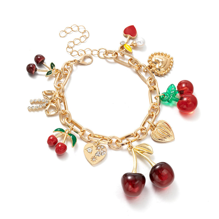 Bracelet Breloques Cerise Rouge
