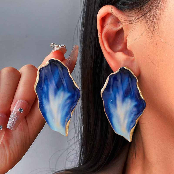 Boucles d'Oreilles Statement Pétale Pendante