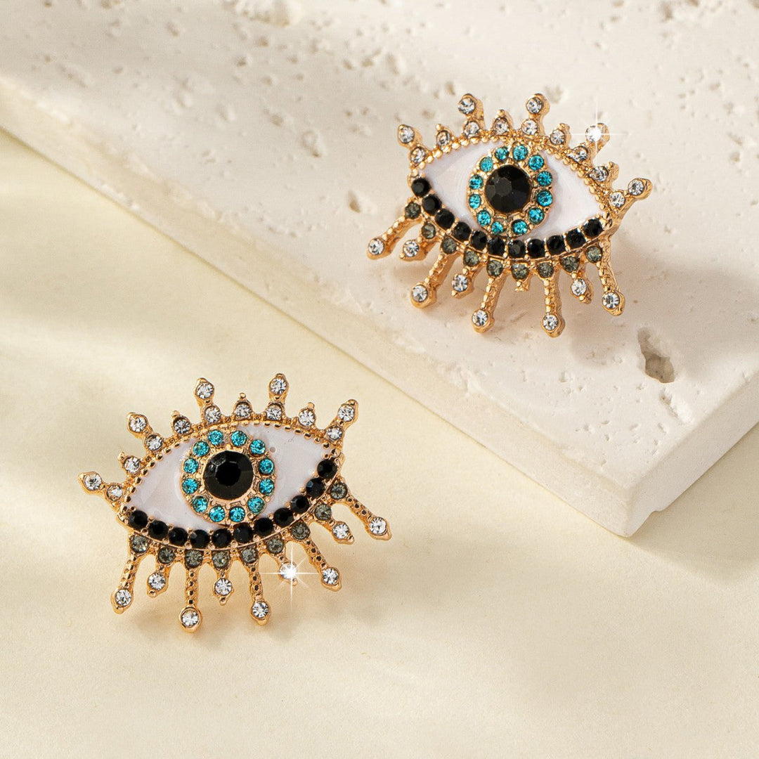 Boucles d'Oreilles Œil Grec en Strass