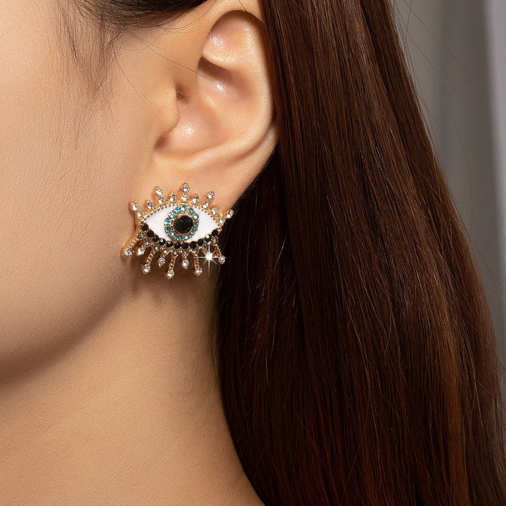 Boucles d'Oreilles Œil Grec en Strass