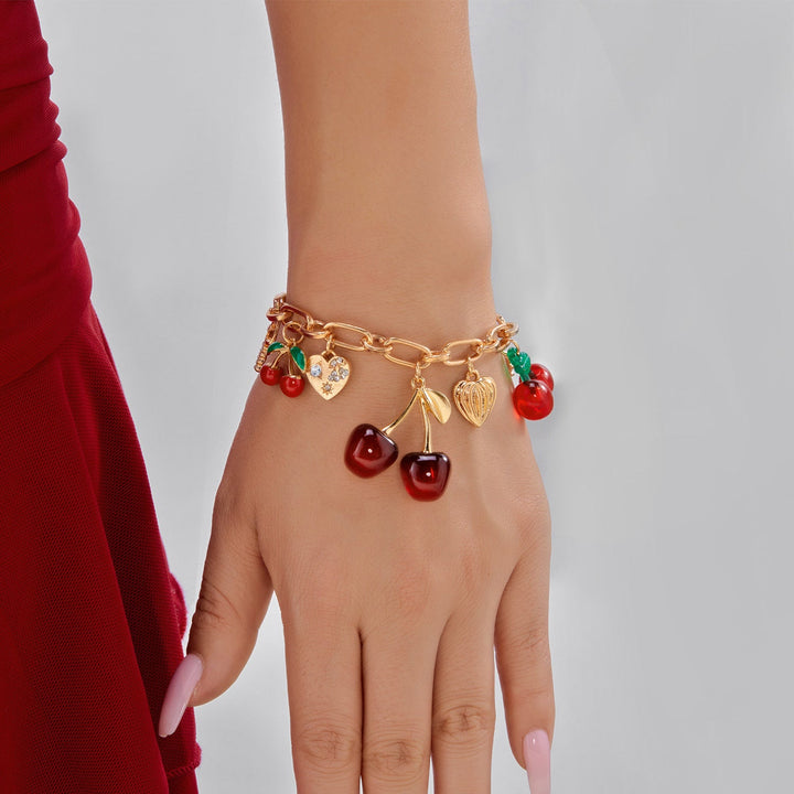 Bracelet Breloques Cerise Rouge