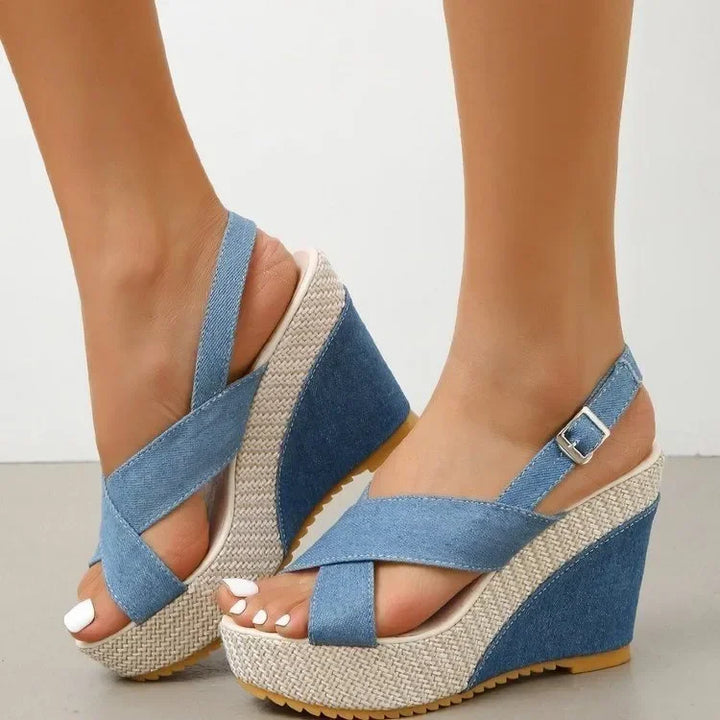 Sandales Plateforme en Denim Maya