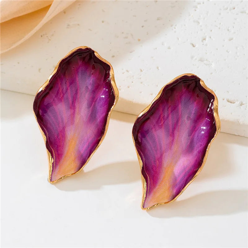 Boucles d'Oreilles Statement Pétale Pendante