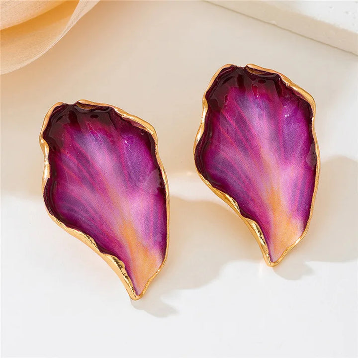 Boucles d'Oreilles Statement Pétale Pendante