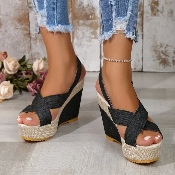 Sandales Plateforme en Denim Maya