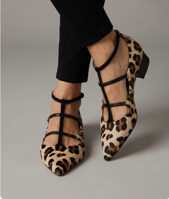 Bridget - Chaussures à talon avec bride léopard