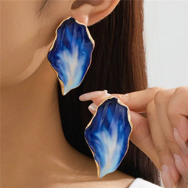 Boucles d'Oreilles Statement Pétale Pendante