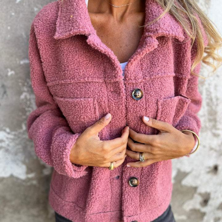 Rosalie | Veste en fausse fourrure douce à boutons