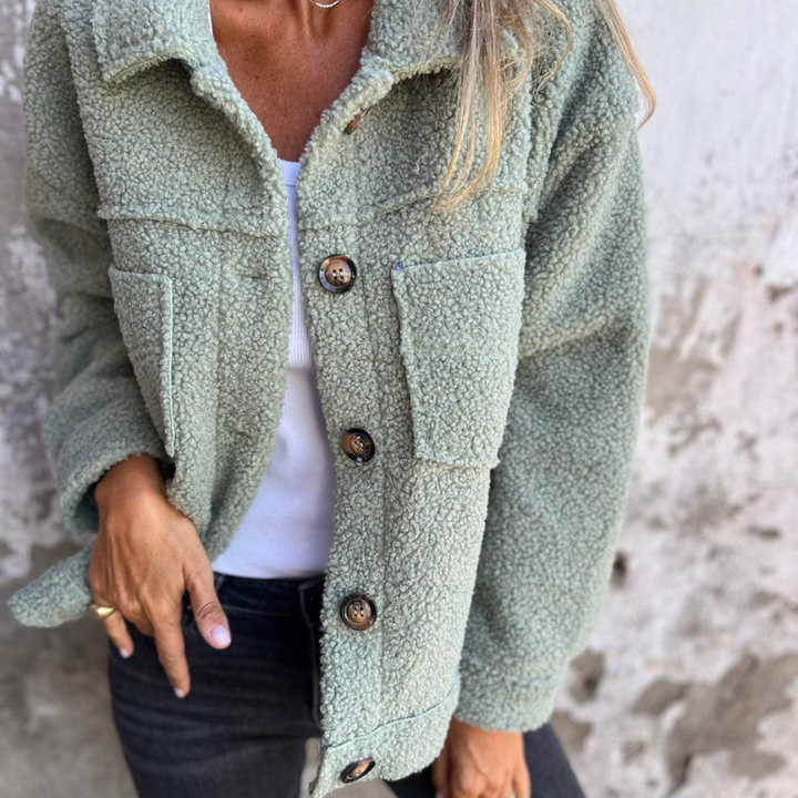 Rosalie | Veste en fausse fourrure douce à boutons