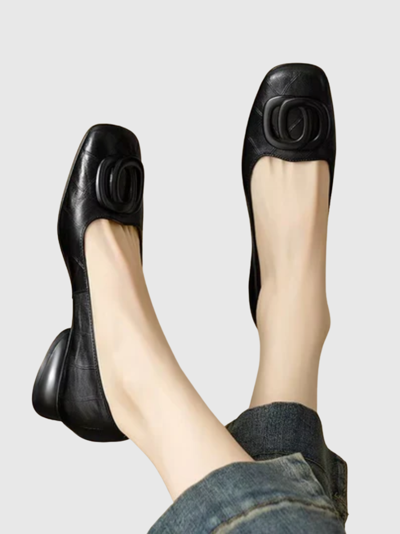 Solène | Ballerines cuir bout carré