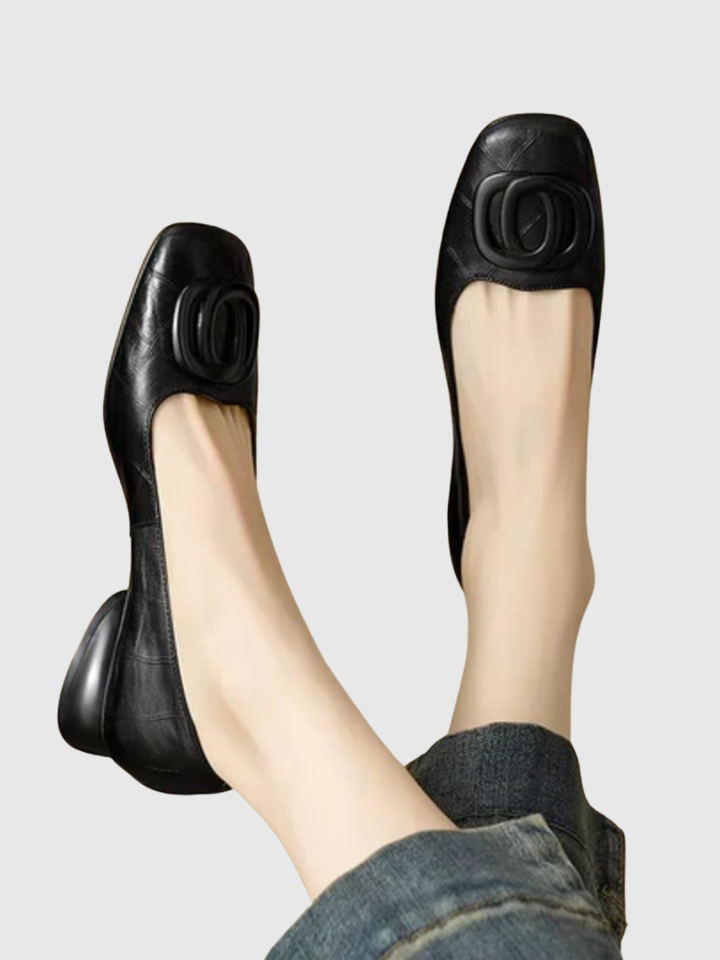 Solène | Ballerines cuir bout carré