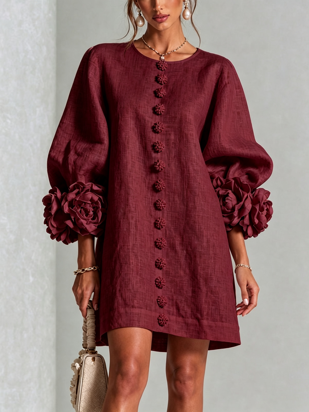 Amélie | Robe Florale Boutonnée