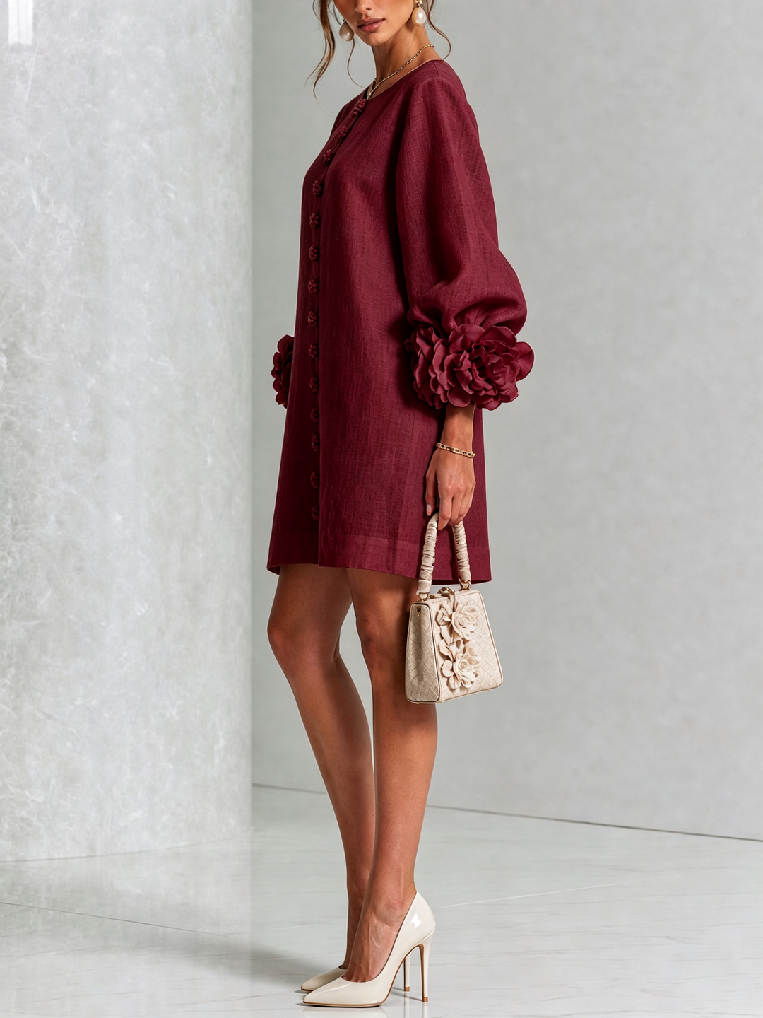 Amélie | Robe Florale Boutonnée