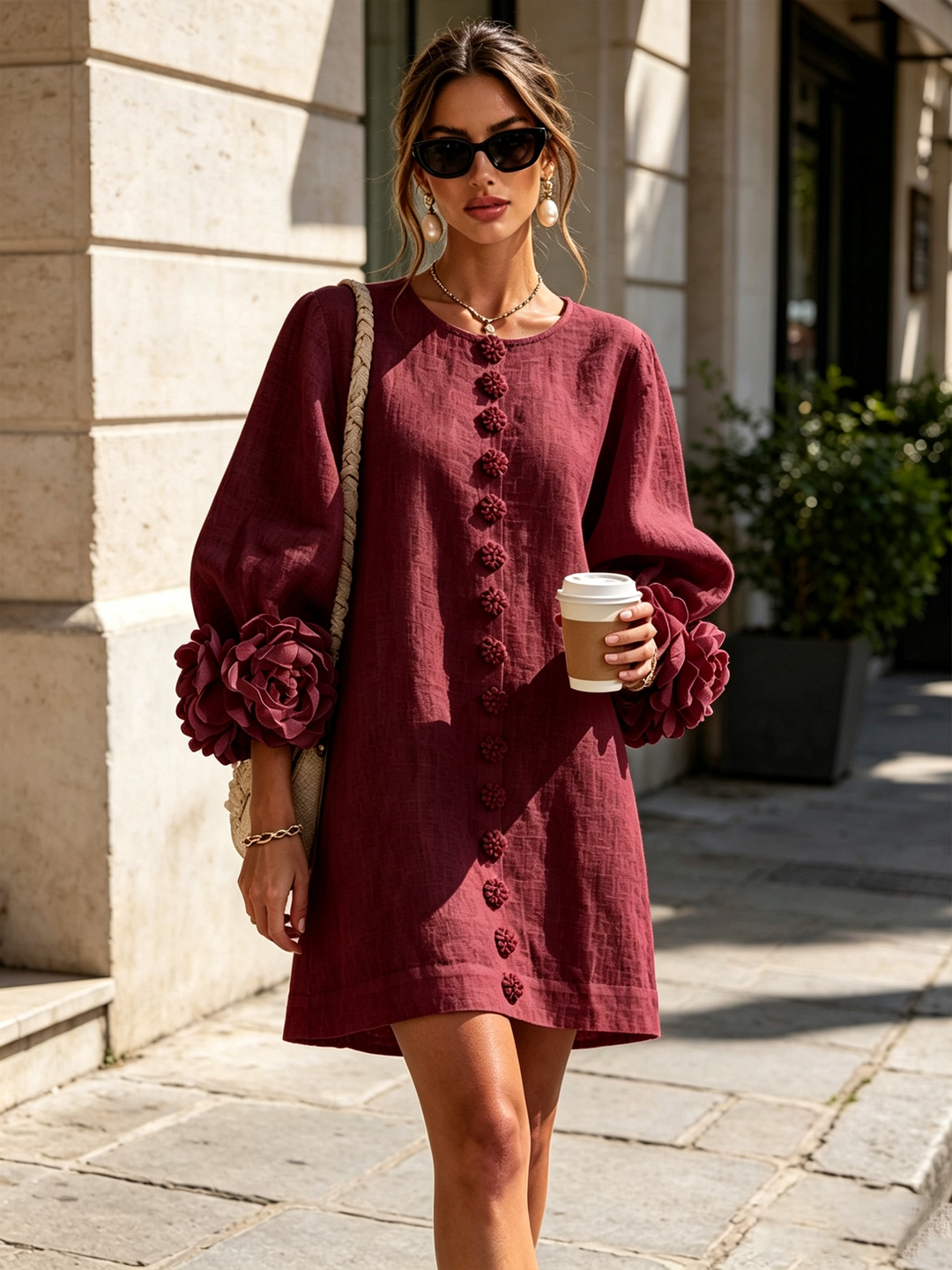 Amélie | Robe Florale Boutonnée