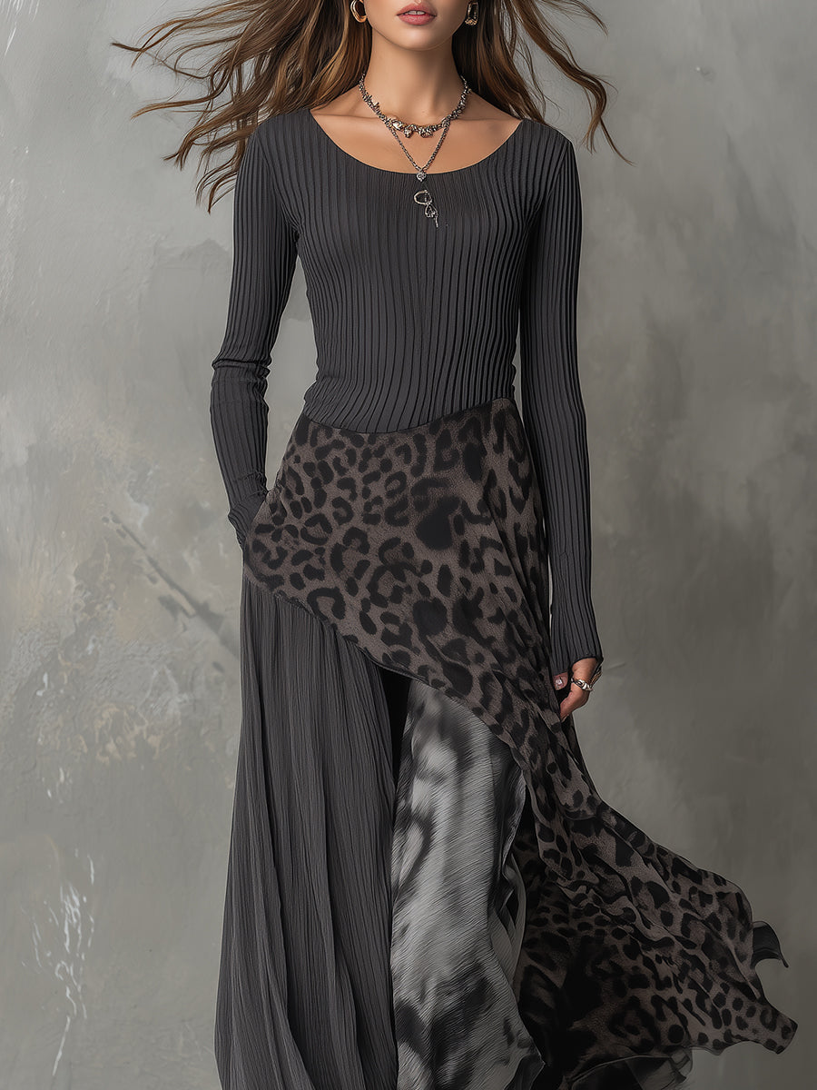 Martina | Robe Longue Style Bohème à Imprimé Léopard • S1