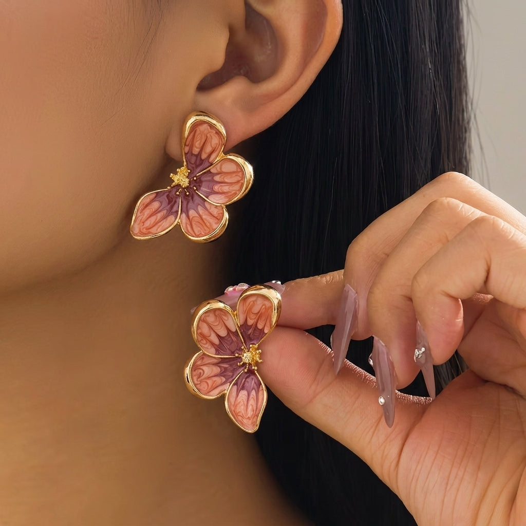 Boucles d'Oreilles Pétale Papillon