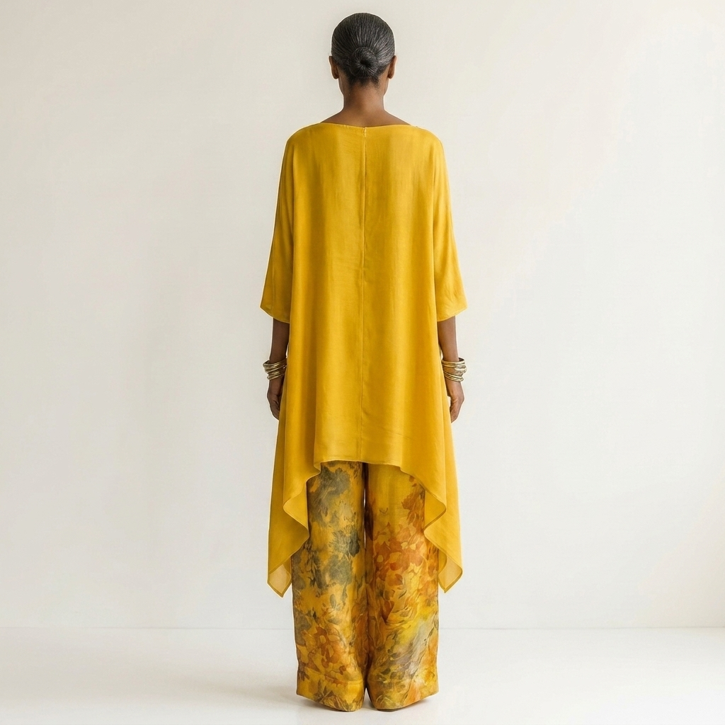 Cariola | Ensemble Deux Pièces en Coton-Soie avec Tunique Asymétrique