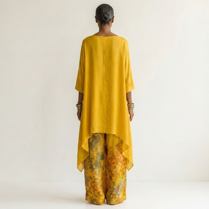 Cariola | Ensemble Deux Pièces en Coton-Soie avec Tunique Asymétrique