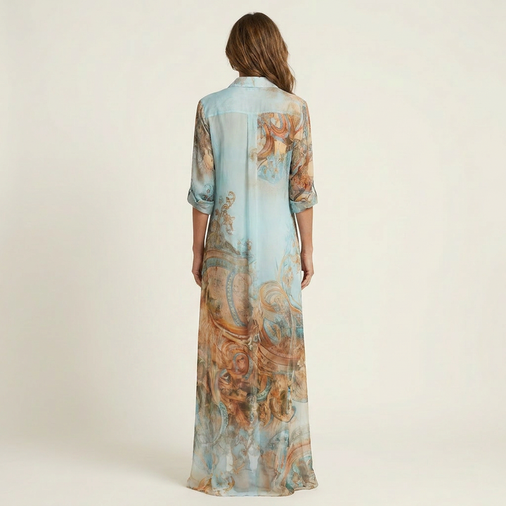 Lanie | Robe Chemise Maxi en Soie