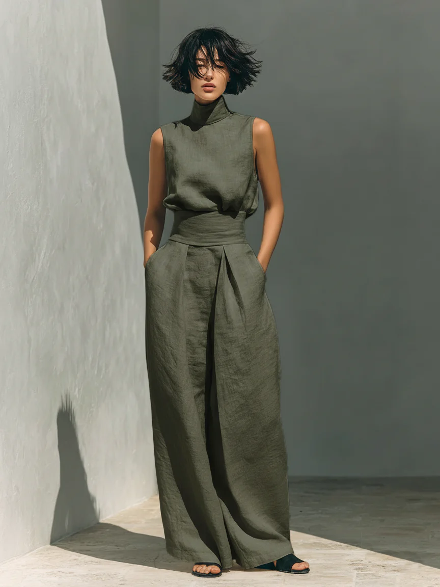 Nuria | Ensemble Minimaliste avec Haut Sans Manches • S1