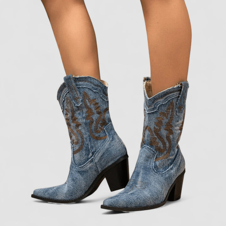 Selena – Bottines en Denim Orthopédiques