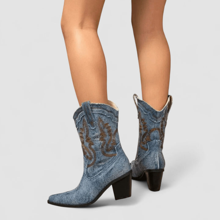 Selena – Bottines en Denim Orthopédiques