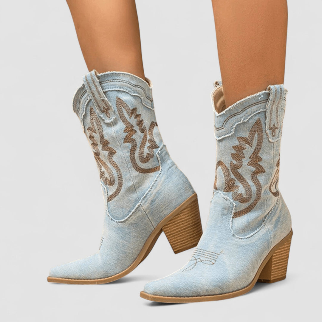 Selena – Bottines en Denim Orthopédiques