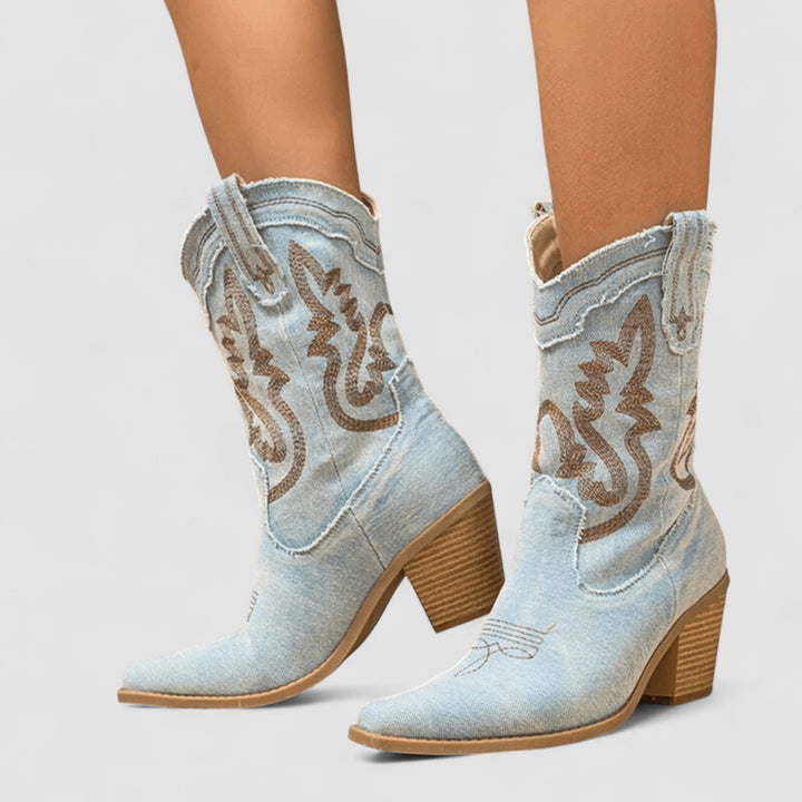 Selena – Bottines en Denim Orthopédiques